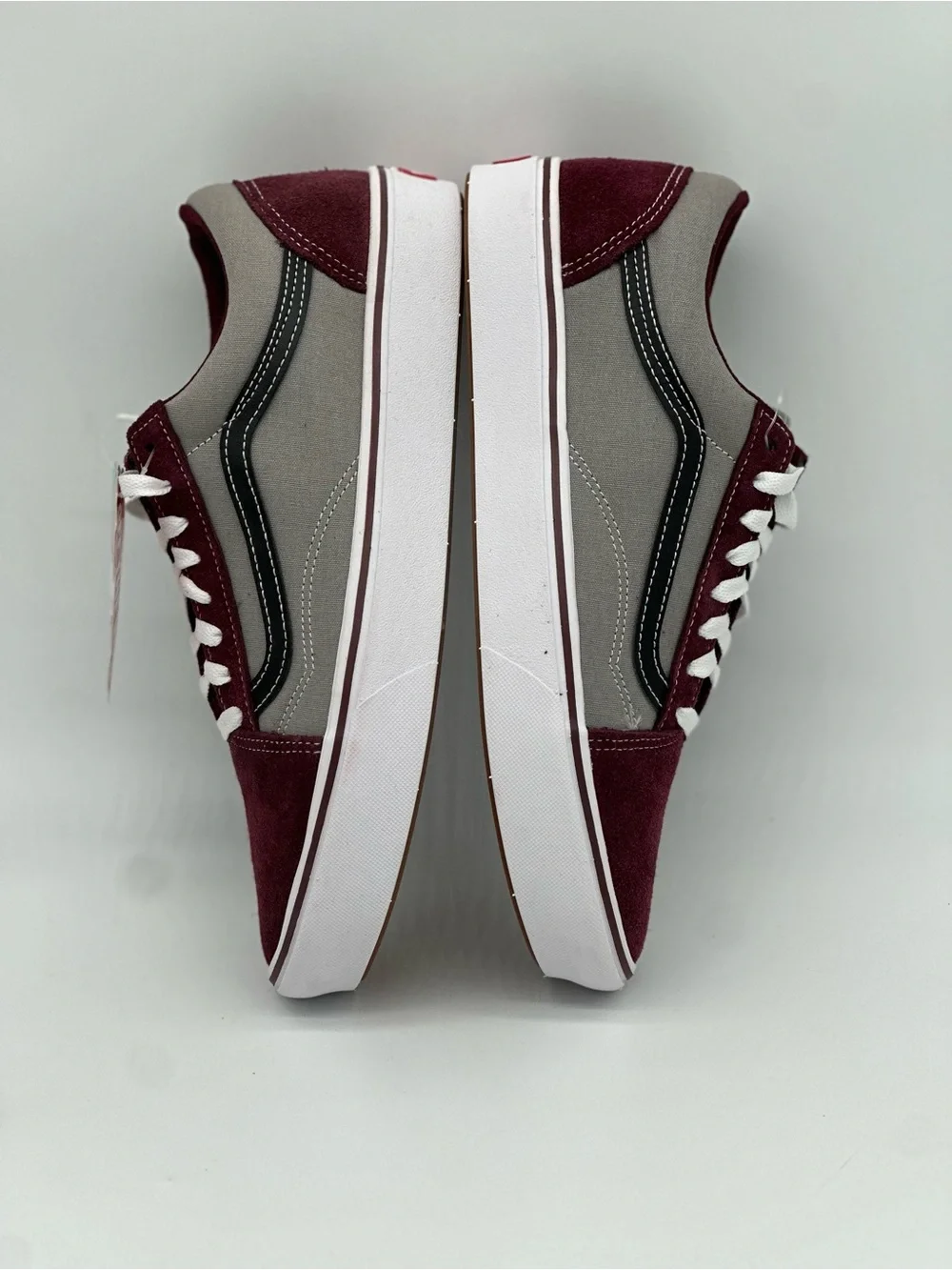 Vans Old Skool Low Top Sneakers - Burgundy & Gray